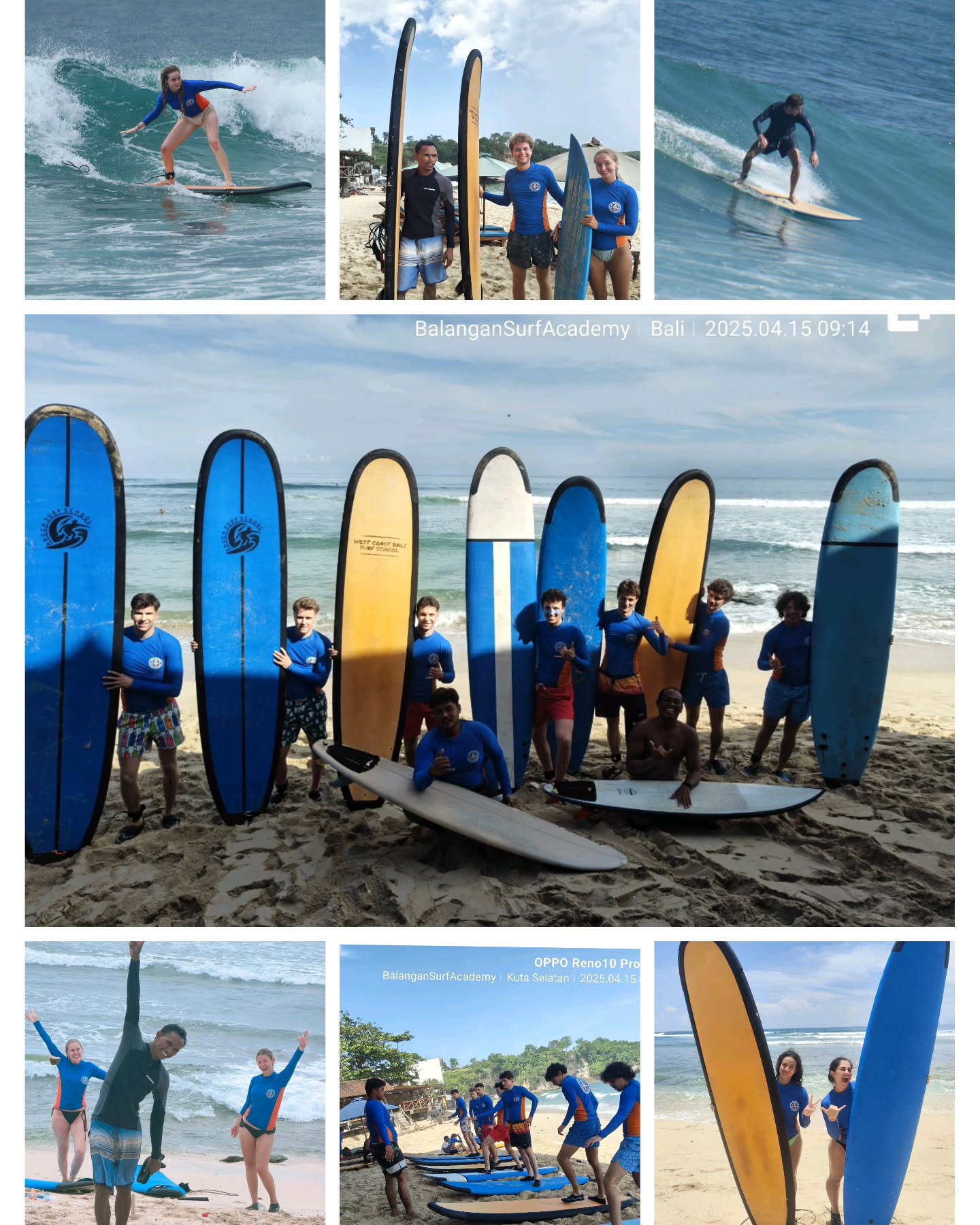 OUR BEST EQUIPMENT >
Diive into the ultimate surf experience with our lessons BALI ! We provide top-quality instruction paired with premium 8ft and 9ft Stormblade soft top boards. These boards are specially designed to accelerate your learning curve, ensuring an exhilarating and safe ride every time. Paired with our warm and highly flexible wetsuits, you'll stay cozy and agile in the water, maximizing your enjoyment and performance. Join us and master the waves with confidence!"
FOR MORE INFO
https://wa.me/08158001185/