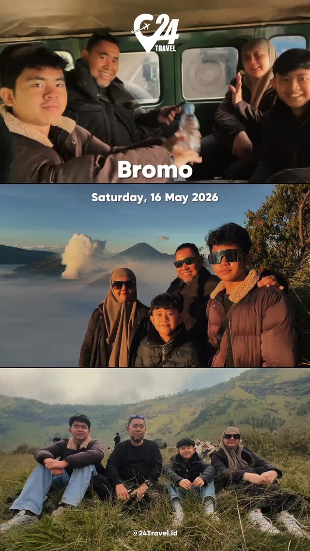 Dari dinginnya pagi di jeep sampai menikmati view Bromo bersama, semuanya jadi cerita yang menyenangkan untuk dikenang.
Yuk, rencanakan liburan keluarga yang santai, seru, dan penuh quality time bareng orang tersayang ✨
Info promo & konsultasi klik link bio 👉 @24travel.id#24travel #semuabisaliburan #paketwisatabromo #tripbromo