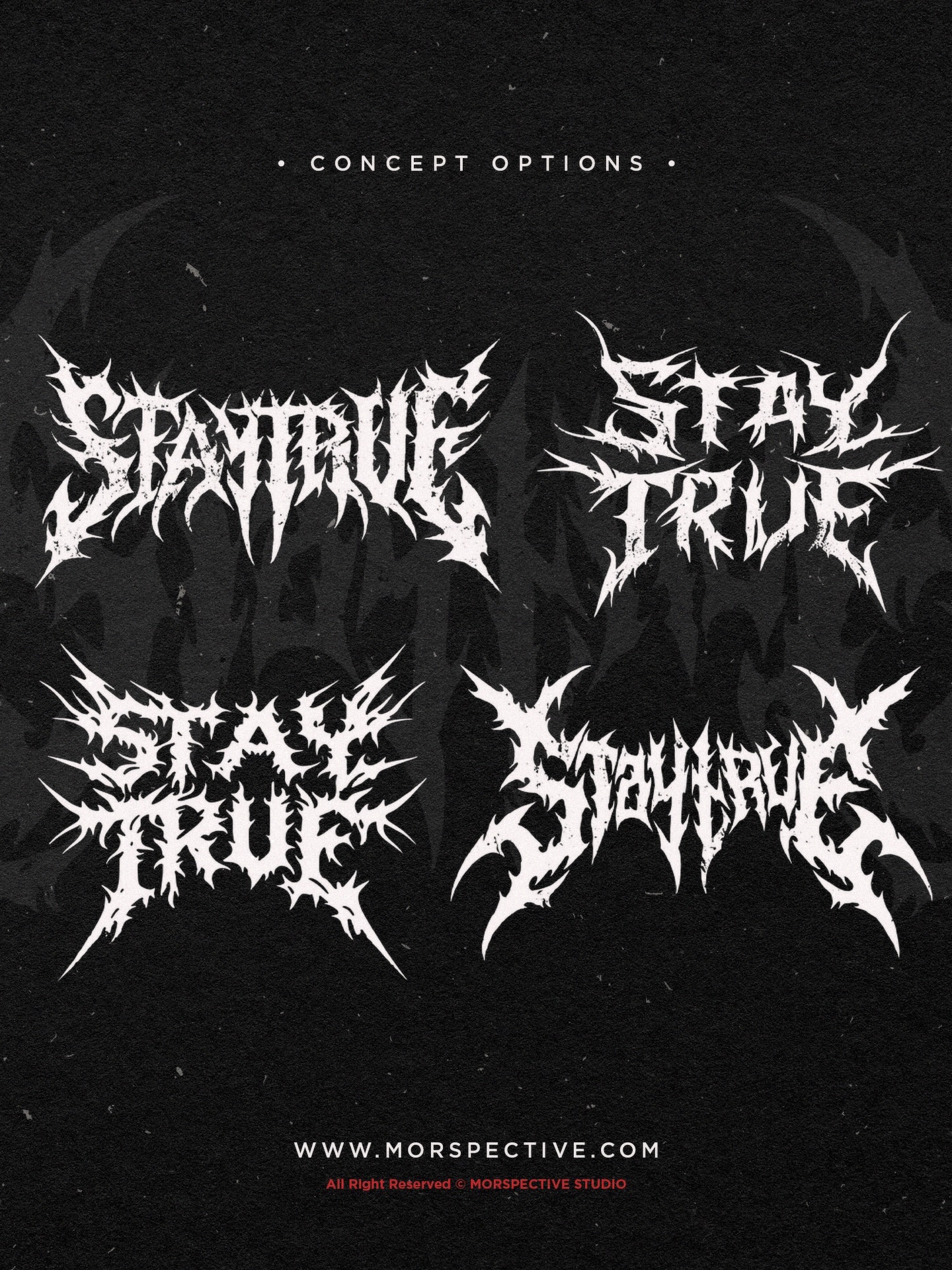 🔥- STAY TRUE - Custom Logo
Crafted by #Morspective
-Exclusive Logo Design.
-Text & color can request.
-PNG 600 DPI.
-Vector AI and EPS files.
-Another files can request.
Licensed :
-Full Copyright
-Commercial License.
Need Custom Design or Logo?,
Contact me at :
Morspective@gmail.com
Need More Dark Design? visit :
www.morspective.com
#metalfont #deathmetallogo #darkart #horrorart #blackmetalfont #customdesign #deathmetalfont #clothingdesign #darklogo #darklettering