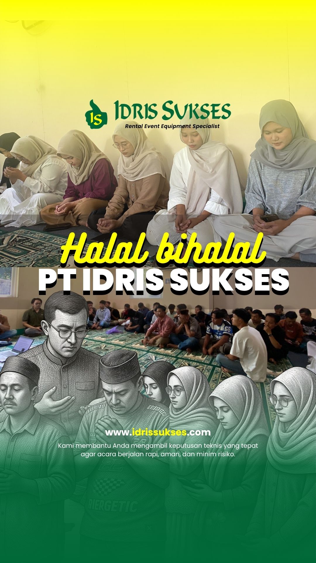 Fitrah berarti kembali bersih, Sukses berarti terus berproses. Selamat Hari Raya Idul Fitri 1447 H. Mohon maaf lahir dan batin.
#IdrisSukses #IdulFitri1447H #Lebaran2026 #MohonMaafLahirBatin #Silaturahmi #SuksesBersama #EidMubarak