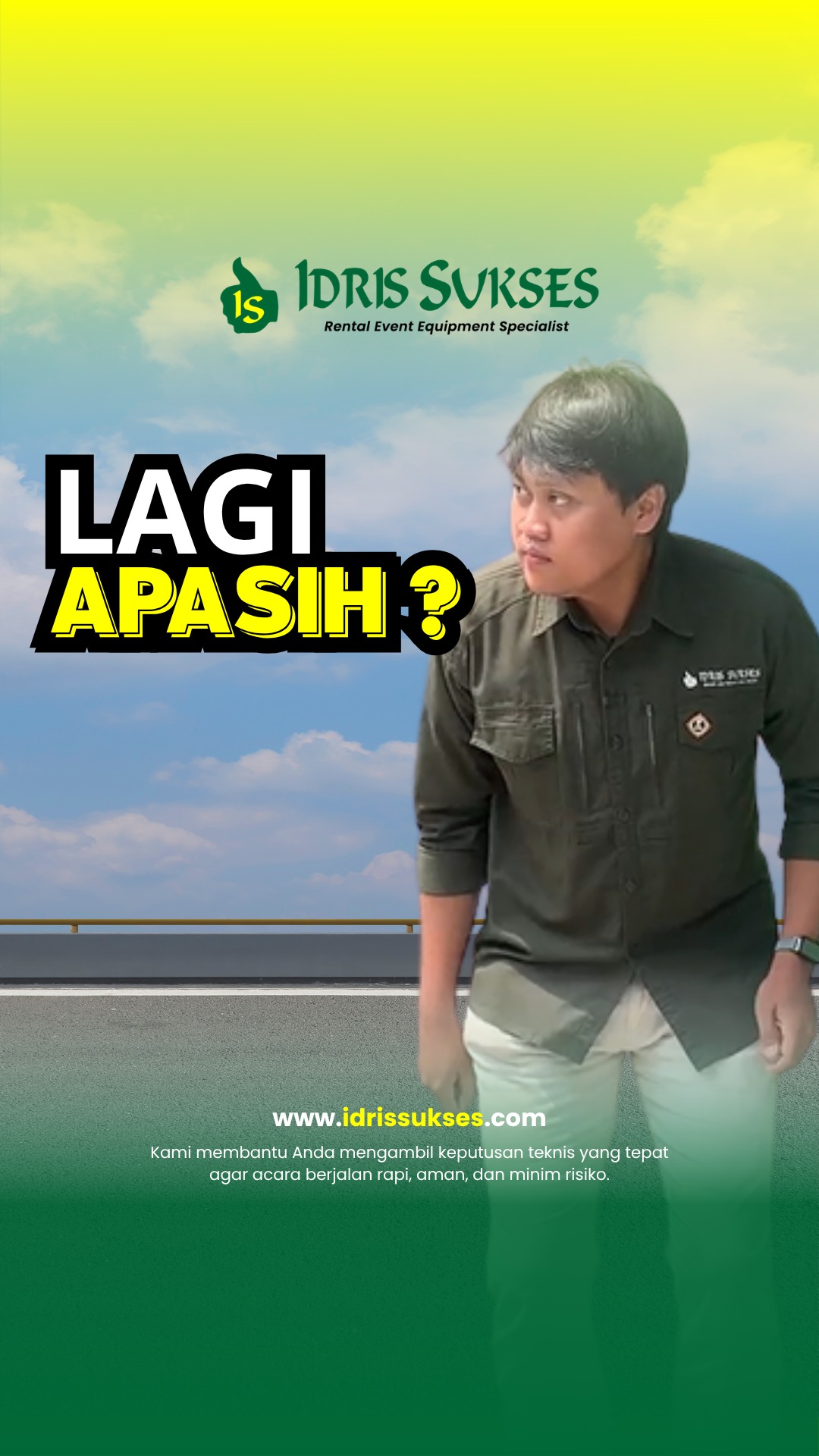 Lagi apa sih? Lagi nyiapin solusi buat acaramu! 🏗️🔥
Dari perlengkapan kantor untuk kebutuhan bisnis sampai tenda estetik untuk pesta pribadi, Idris Sukses punya koleksi lengkap dan terbaik untukmu. Jangan asal pilih vendor, pilih yang sudah terbukti hasilnya rapi. ✨✅
Klik link di bio untuk katalog dan harga sewa terbaru! 🔗
#IdrisSukses #EventSpecialist #SewaKursiTiffany #SewaACPortable #BoothR8 #EventPlanning #KontraktorEvent #VendorTerpercaya"