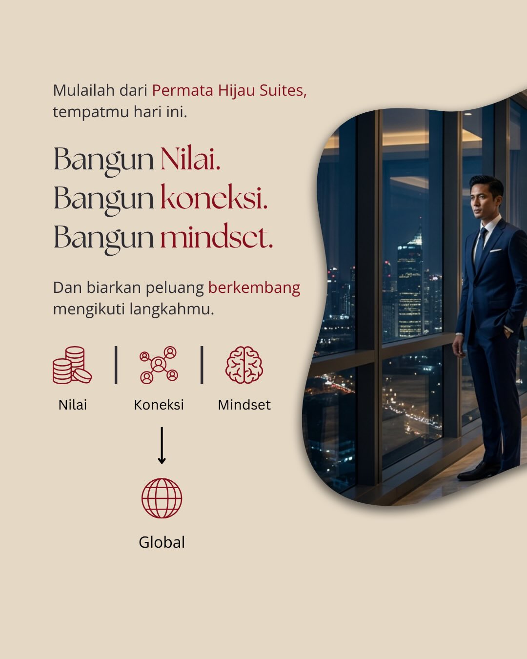 Semua hal besar tidak selalu dimulai dari tempat yang besar. 🌍
Kadang, semuanya dimulai dari satu langkah kecil:
satu koneksi, satu keberanian, satu cara pandang baru.
Di dunia yang semakin terkoneksi, market lokal bukan lagi batasan — melainkan awal dari peluang yang lebih luas.
Karena growth bukan hanya tentang seberapa jauh kita melangkah,
tetapi seberapa luas mindset kita berkembang.
Act Local, Think Global. ✨
#nyatadekatnya #permatahijausuites #networking #globalmindset #thinkglobalactlocal