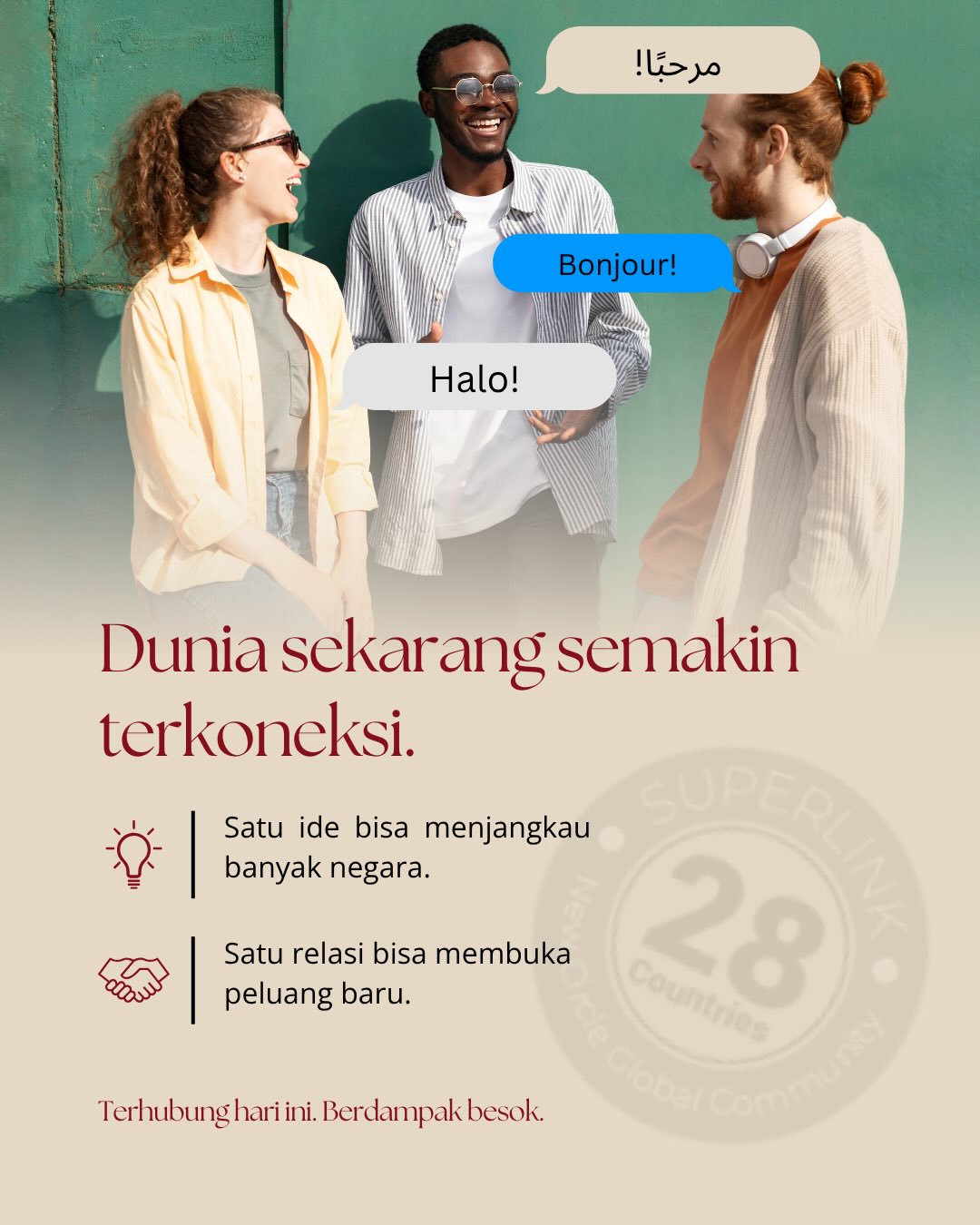 Semua hal besar tidak selalu dimulai dari tempat yang besar. 🌍
Kadang, semuanya dimulai dari satu langkah kecil:
satu koneksi, satu keberanian, satu cara pandang baru.
Di dunia yang semakin terkoneksi, market lokal bukan lagi batasan — melainkan awal dari peluang yang lebih luas.
Karena growth bukan hanya tentang seberapa jauh kita melangkah,
tetapi seberapa luas mindset kita berkembang.
Act Local, Think Global. ✨
#nyatadekatnya #permatahijausuites #networking #globalmindset #thinkglobalactlocal
