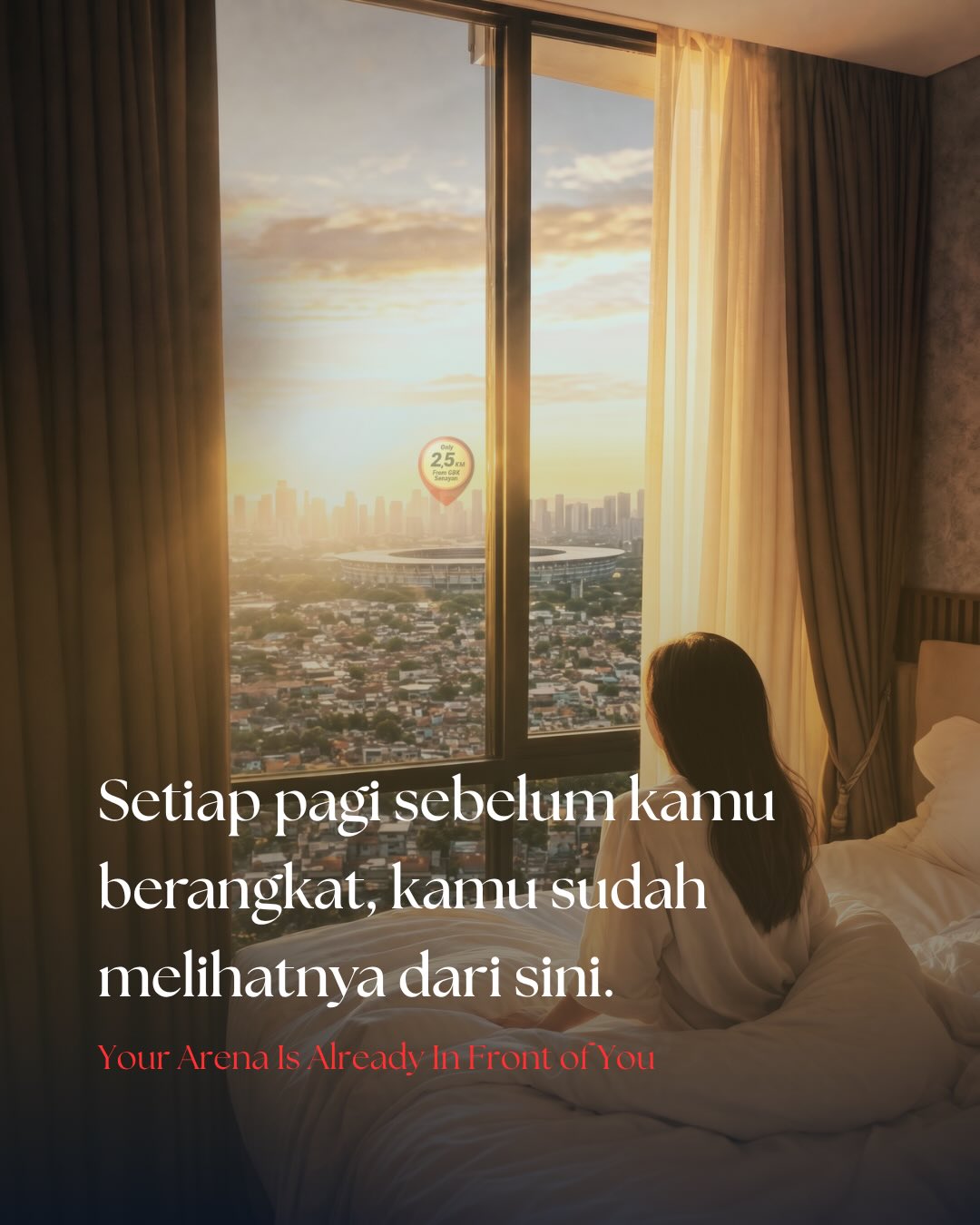 Change The Game.
Bayangkan memulai hari tanpa harus menghabiskan waktu berjam-jam di jalan.
Dalam radius hanya 2,5 KM, kamu sudah berada dekat dengan pusat olahraga kelas dunia, kawasan bisnis, fasilitas premium, hingga berbagai peluang yang terus berkembang.
Karena alamat yang tepat bukan hanya mempersingkat jarak, tetapi juga menghemat waktu, tenaga, dan membuka lebih banyak kesempatan.
Di Permata Hijau Suites, setiap hari dimulai lebih dekat dengan apa yang benar-benar penting.
Closer. Dominate. Win.
Selamat datang di dunia #nyatadekatnya
#permatahijausuites #changethegame #potongkompas