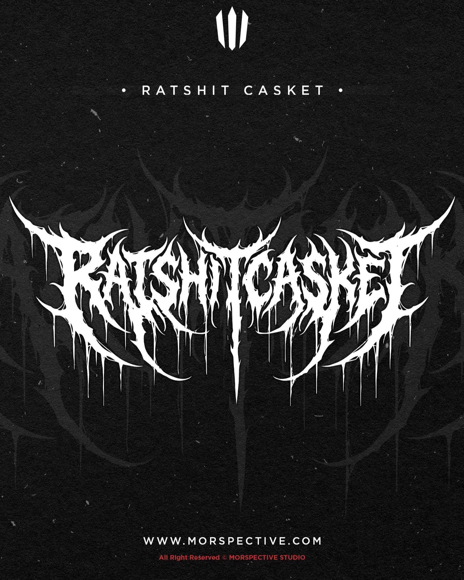 🔥- RATSHIT CASKET - Custom Logo
Crafted by #Morspective
-Exclusive Logo Design.
-Text & color can request.
-PNG 600 DPI.
-Vector AI and EPS files.
-Another files can request.
Licensed :
-Full Copyright
-Commercial License.
Need Custom Design or Logo?,
Contact me at :
Morspective@gmail.com
Need More Dark Design? visit :
www.morspective.com
#metalfont #deathmetallogo #darkart #horrorart #blackmetalfont #customdesign #deathmetalfont #clothingdesign #darklogo #darklettering